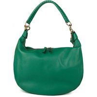 Knautschige Leder-Schultertasche in Halbmondform