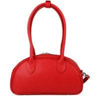Klassische Leder-Schultertasche in Halbrunder-Form