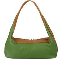Zweifarbige Leder-Schultertasche