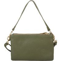 Kompakte Schultertasche aus genarbtem Leder