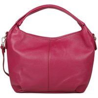 Schultertasche aus genarbtem Leder