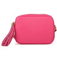 Strukturierte Kamera-Tasche aus Leder