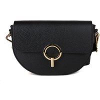Strukturierte halbrunde Ledertasche