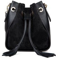 Leder-Beuteltasche mit Kordelzug