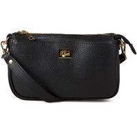 Strukturierte Schultertasche aus genarbtem Leder