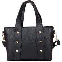 Lederhenkeltasche mit Nietenbesatz