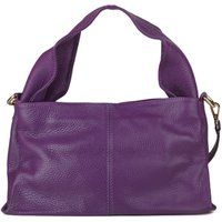 Gekörnte Leder-Schultertasche in Rechteckform