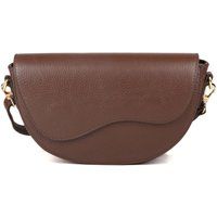 Halbmond-Satteltasche aus genarbtem Leder