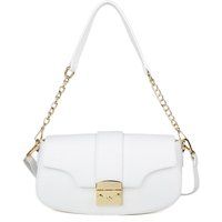 Schultertasche aus genarbtem Leder
