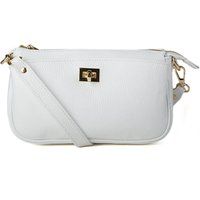 Klassische Schultertasche aus genarbtem Leder