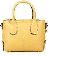 Strukturierte Leder-Handtasche mit Henkeln