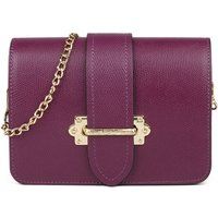 Strukturierte Crossbody-Tasche mit Golddetails