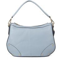 Geschwungene Lederschultertasche mit Nieten