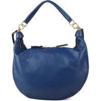 Hobo-Schultertasche aus genarbtem Leder