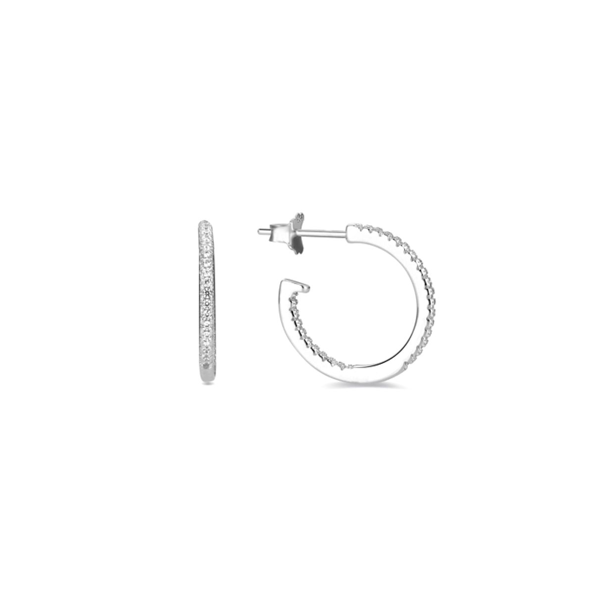 Zirkonia-Pavé Creolen aus Sterlingsilber