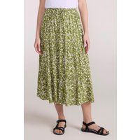 Gestufter Midirock mit Blumenmuster