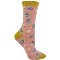 Socken mit Igel- und Gänseblümchenmuster