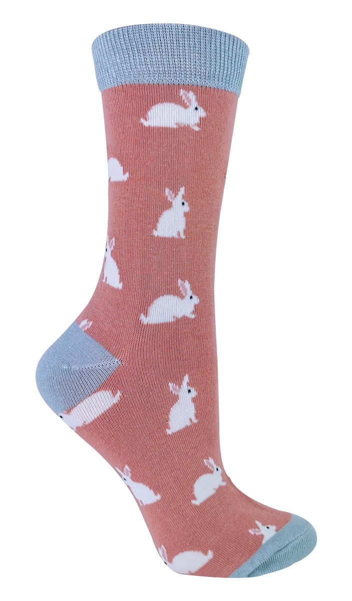 Verspielte Socken mit Hasenmuster