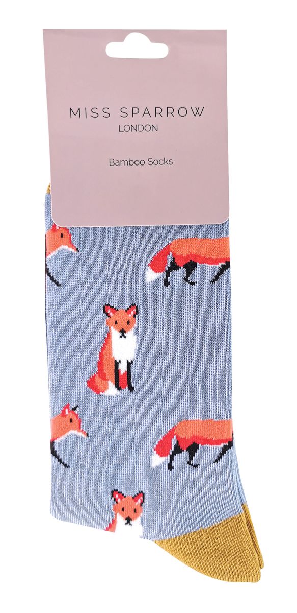 Charmante Bambussocken mit Fuchsmuster