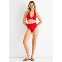 High-Waist Bikinihose mit Ring-Detail