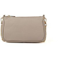 Klassische Leder-Schultertasche mit Kette