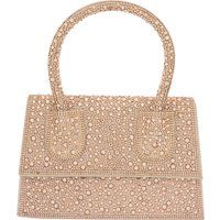 Strukturierte Abendtasche mit Strassbesatz