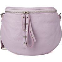 Genarbte Leder-Schultertasche mit Nieten