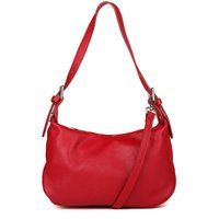 Weiche Schultertasche aus genarbtem Leder