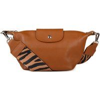 Gekörnte Leder-Gürteltasche mit Tiger-Gurt