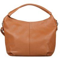 Hobo-Schultertasche aus genarbtem Leder