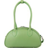 Geprägte Leder-Schultertasche in Halbmondform