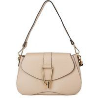 Leder-Schultertasche mit Metallverschluss