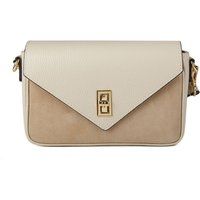 Zweifarbige Tasche mit Umschlagklappe