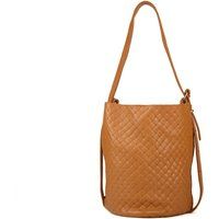 Gesteppte Leder-Eimer-Handtasche