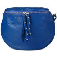 Runde Schultertasche aus genarbtem Leder