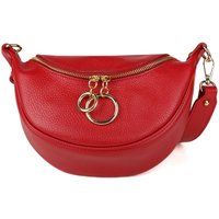 Leder-Schultertasche in Halbmond-Form