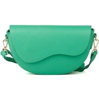 Satteltasche aus genarbtem Leder mit Wellenklappe