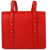 Strukturierte Leder-Satchel mit Nieten