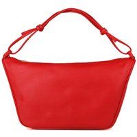 Halbmondtasche aus genarbtem Leder