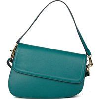 Asymmetrische Schultertasche aus genarbtem Leder