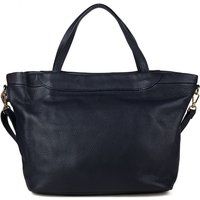 Genarbte Lederhandtasche mit Riemen