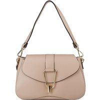 Elegante Leder-Schultertasche mit Verschluss