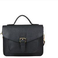 Genarbte Leder-Satteltasche mit Schnalle