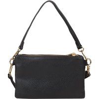 Genarbte Leder-Tasche mit Dreifach-Reißverschluss