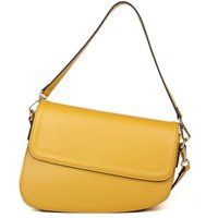 Asymmetrische Schultertasche aus genarbtem Leder