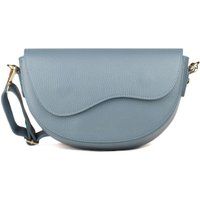 Halbmond-Schultertasche aus genarbtem Leder
