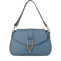 Elegante Leder-Schultertasche mit Klappe