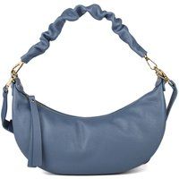 Halbmond-Schultertasche aus genarbtem Leder