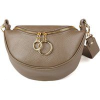 Halbmond-Tasche aus genarbtem Leder
