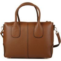 Strukturierte Henkeltasche aus Leder